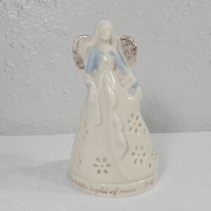 Ceramic Lenox Blue & Cream Angel Votive holder with 24k gold Accents